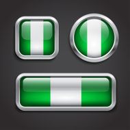 Nigeria flag glass buttons