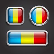 Romania flag glass buttons