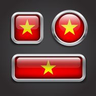 Vietnam flag glass buttons