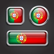 Portugal flag glass buttons