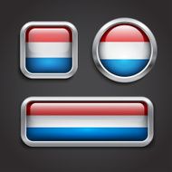 Luxemburg flag glass buttons