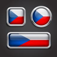 Czech Republic flag glass buttons