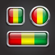 Guinea flag glass buttons