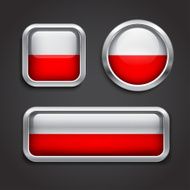 Poland flag glass buttons