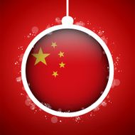 Merry Christmas Red Ball with Flag China
