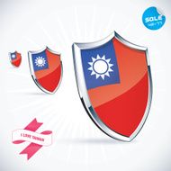 I Love Taiwan Flag Illustration