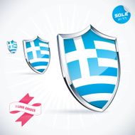 I Love Greece Flag Illustration