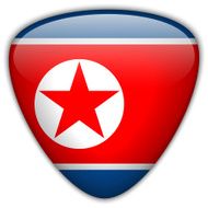 North Korea Flag Glossy Button N3