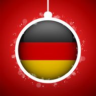 Merry Christmas Red Ball with Flag Germany