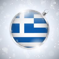Merry Christmas Silver Ball with Flag Greece N2