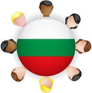 Bulgaria Flag Button Teamwork People Group