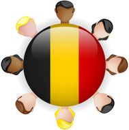 Belgium Flag Button Teamwork People Group