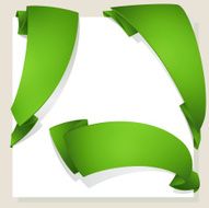 set of green banners
