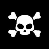 Vector skull on black background