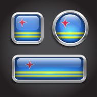 Aruba flag glass buttons