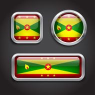 Grenada flag glass buttons