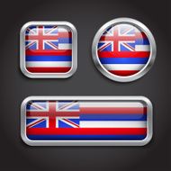 Hawaii flag glass buttons