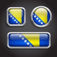 Bosnia Herzegovina flag glass buttons