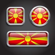 Macedonia flag glass buttons