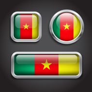 Cameroon flag glass buttons