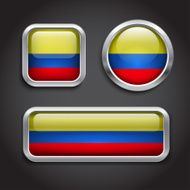 Colombia flag glass buttons