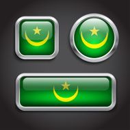 Mauritania flag glass buttons