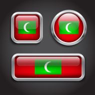 Maldives flag glass buttons