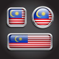 Malaysia flag glass buttons
