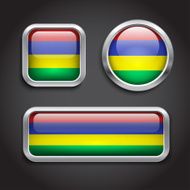 Mauritius flag glass buttons