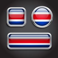 Costa Rica flag glass buttons