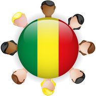 Mali Flag Button Teamwork People Group