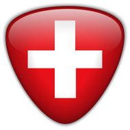 Switzerland Flag glossy button N3