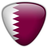 Qatar Flag Glossy Button N3