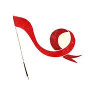 retro cartoon flapping flag