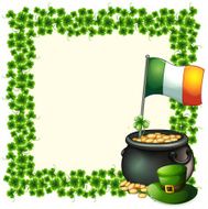 green frame border with flag of Ireland