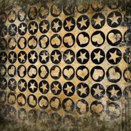 abstract background with hearts and stars in circles N5