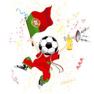 Portugal Soccer Fan with Ball Head