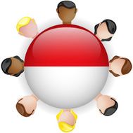 Monaco Flag Button Teamwork People Group