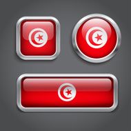 Tunisia flag glass buttons N2