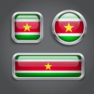 Suriname flag glass buttons