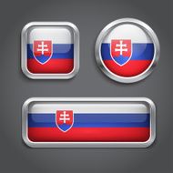 Slovakia flag glass buttons