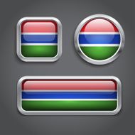 Gambia flag glass buttons