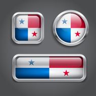 Panama flag glass buttons