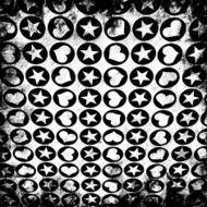 abstract background with hearts and stars in circles N6