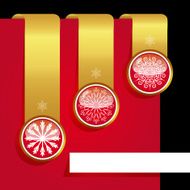 Christmas ribbon set with snowflakes