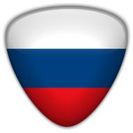 Russia Flag Glossy Button N5