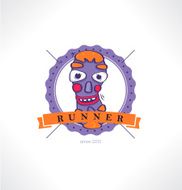 The Runner icon Template for style Running club