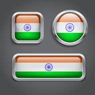 India flag glass buttons