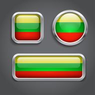 Lithuania flag glass buttons