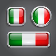 Italy flag glass buttons